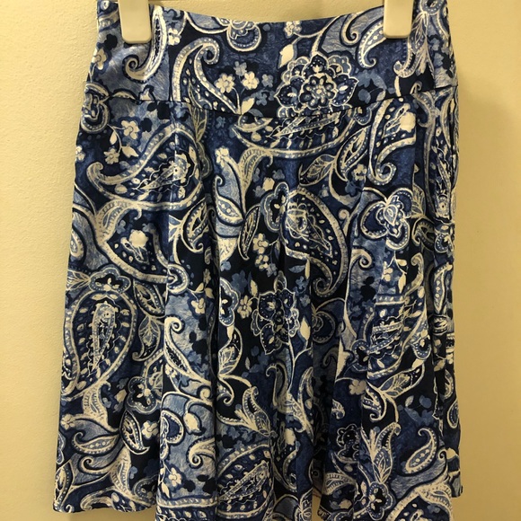 Lauren Ralph Lauren Blue Paisley Skirt - Picture 4 of 7
